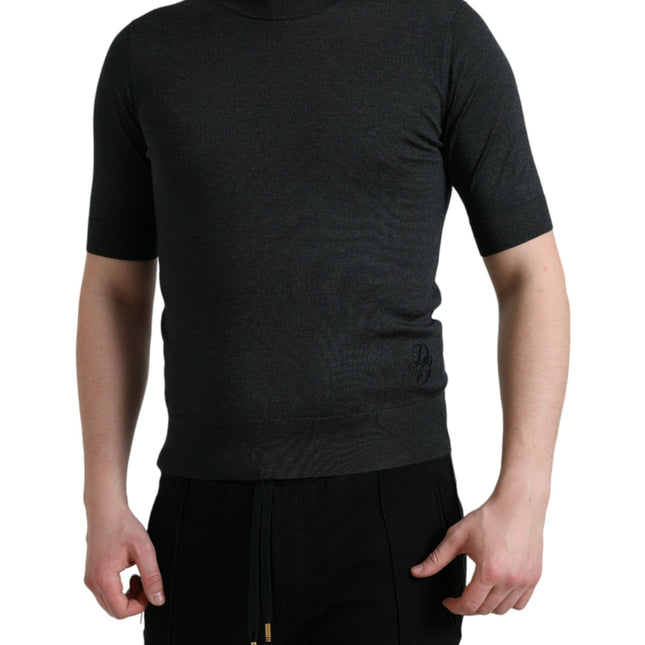 Dolce & Gabbana Dark Gray Crew Neck Short Sleeves T-shirt