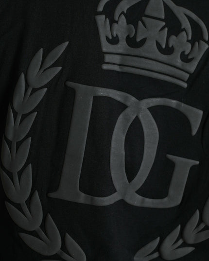 Dolce & Gabbana Black Logo Embossed Crew Neck Short Sleeves T-shirt