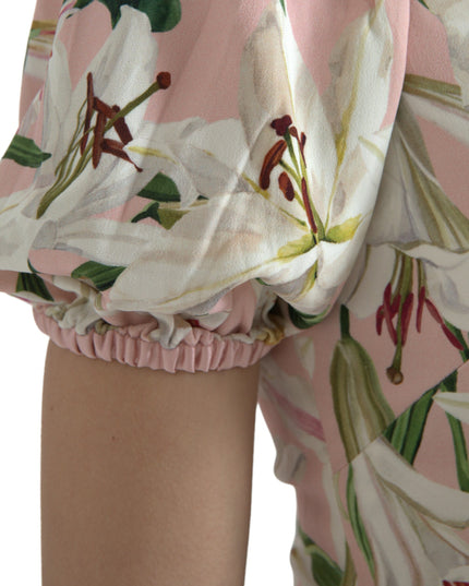Dolce & Gabbana Pink Lily Viscose Sheath Stretch Mini Dress