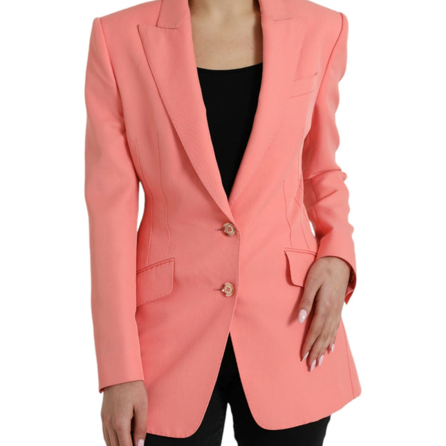 Dolce & Gabbana Pink Polyester Single Breasted Blazer Jacket
