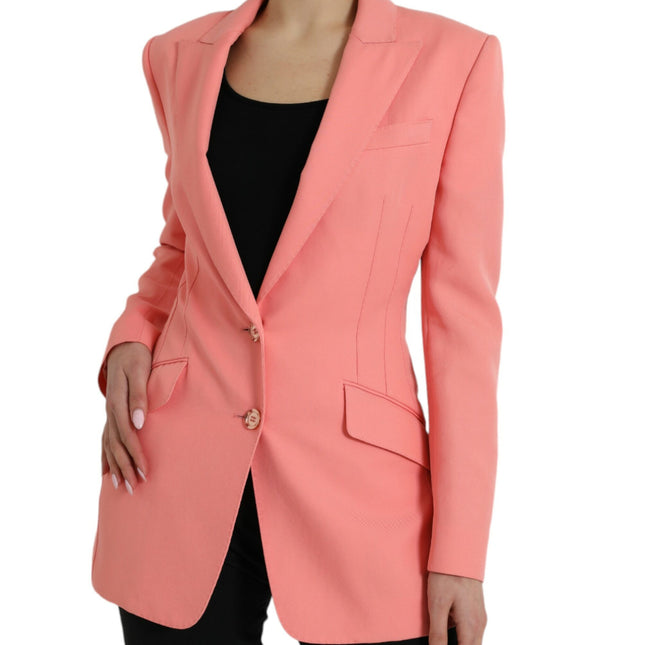 Dolce & Gabbana Pink Polyester Single Breasted Blazer Jacket