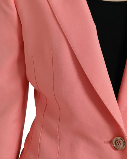 Dolce & Gabbana Pink Polyester Single Breasted Blazer Jacket