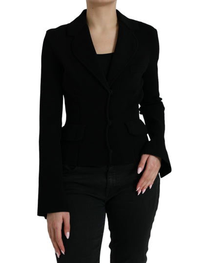 Dolce & Gabbana Black Viscose Single Breasted Blazer Jacket