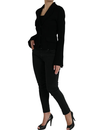 Dolce & Gabbana Black Viscose Single Breasted Blazer Jacket