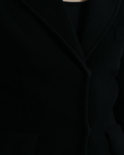 Dolce & Gabbana Black Viscose Single Breasted Blazer Jacket
