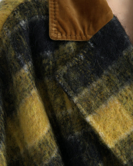 Dolce & Gabbana Yellow Checkered Long Sleeve Coat Jacket