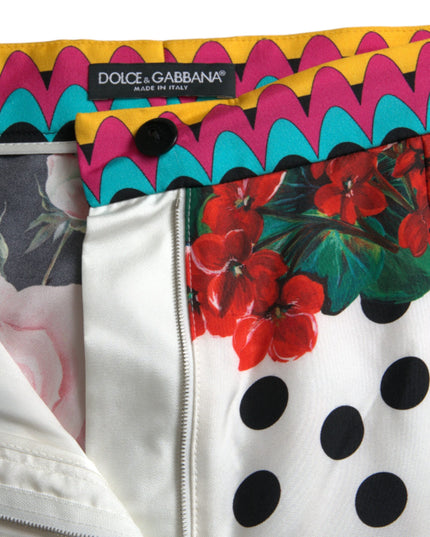 Dolce & Gabbana Multicolor Floral Polka Dot Hot Pants Shorts