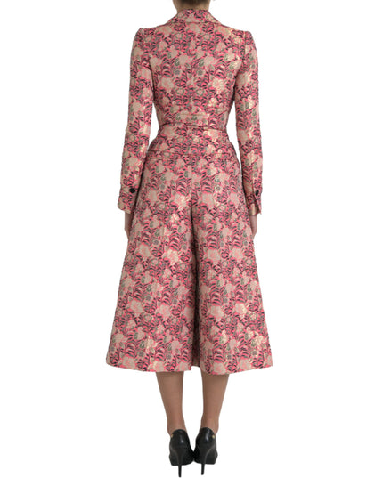 Dolce & Gabbana Pink Floral Jacquard Slim Fit 2 Piece Suit