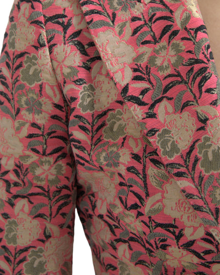 Dolce & Gabbana Pink Floral Jacquard Slim Fit 2 Piece Suit