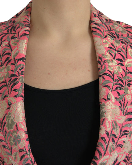 Dolce & Gabbana Pink Floral Jacquard Slim Fit 2 Piece Suit