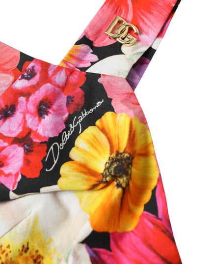 Dolce & Gabbana Multicolor Floral Sleeveless Bustier Crop Top