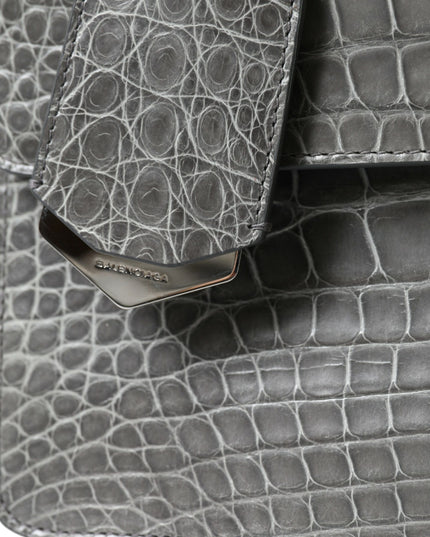 Balenciaga Gray Exotic Leather Medium Shoulder Hand Purse Bag