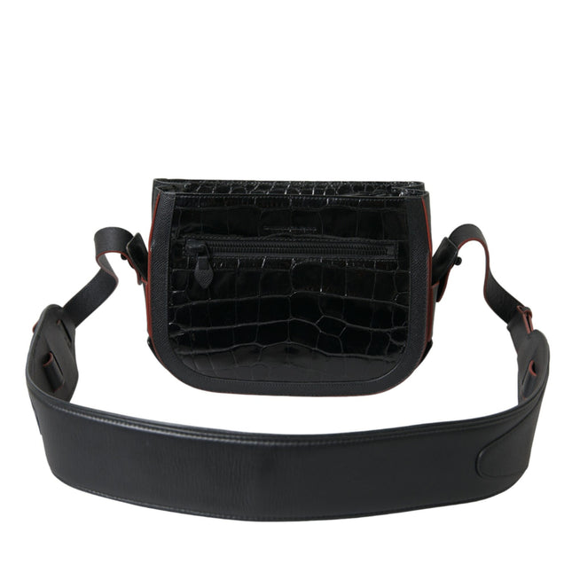 Balenciaga Black Exotic Leather Shoulder Crossbody Camera Bag