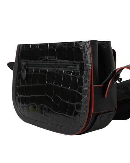 Balenciaga Black Exotic Leather Shoulder Crossbody Camera Bag