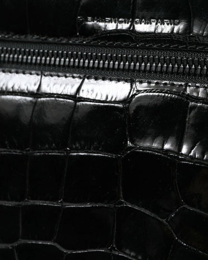 Balenciaga Black Exotic Leather Shoulder Crossbody Camera Bag