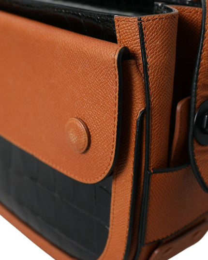 Balenciaga Black Brown Exotic Skin Leather Shoulder Camera Purse Bag