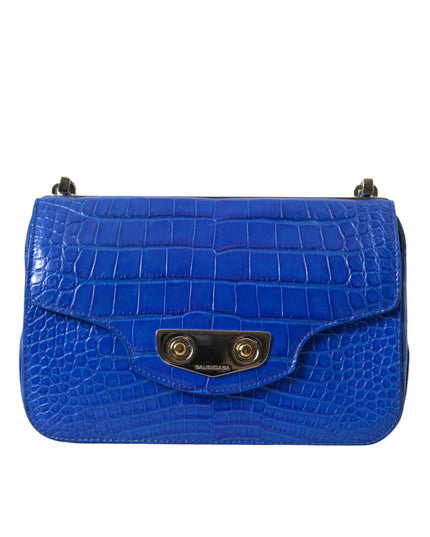 Balenciaga Blue Exotic Leather Neo Classic Purse Shoulder Handbag Bag