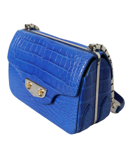 Balenciaga Blue Exotic Leather Neo Classic Purse Shoulder Handbag Bag