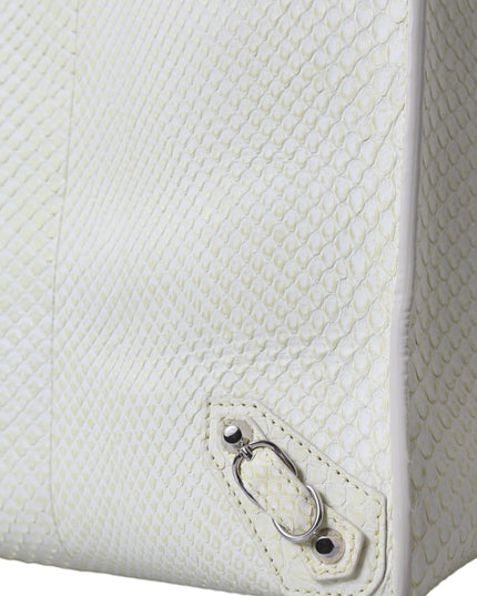 Balenciaga White Yellow Exotic Skin Leather Shopping Tote PAPIER Bag