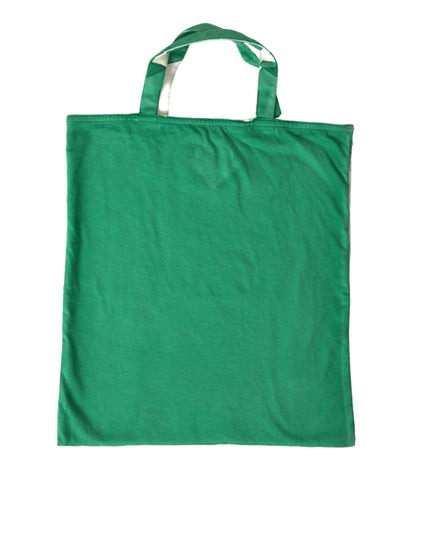 Prada Green Jersey Fabric Logo Shoulder Shopping Tote Shopping Bag