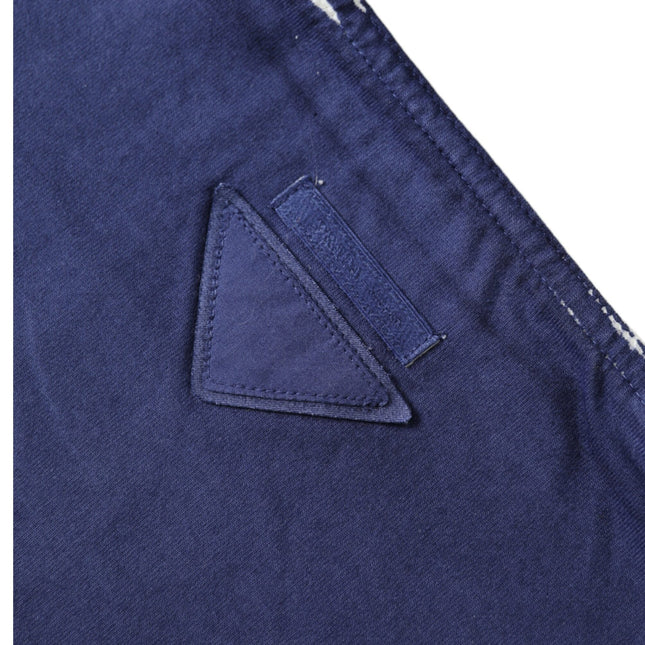 Prada Blue Jersey Fabric Logo Shoulder Shopping Tote Shopping Bag