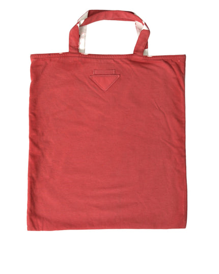 Prada Red Jersey Fabric Logo Shoulder Shopping Tote Bag