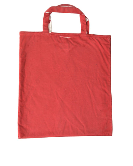 Prada Red Jersey Fabric Logo Shoulder Shopping Tote Bag