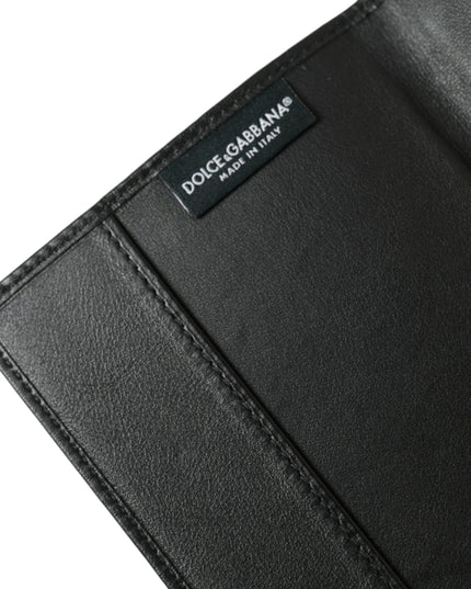 Dolce & Gabbana Black Exotic Skin Leather Long Bifold Passport Holder