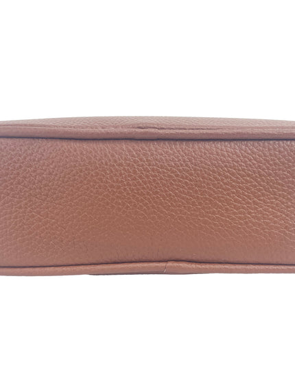 Burberry Small Leather Tan Camera Crossbody TB Logo Bag