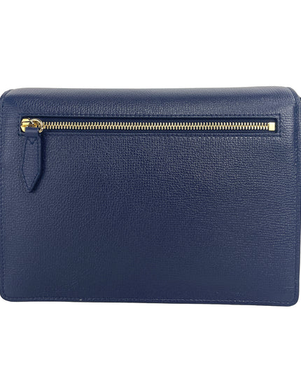 Burberry Macken Small Regency Blue House Check Leather Crossbody Bag