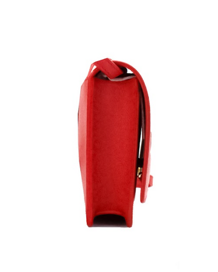 Burberry Hampshire Small Red Embossed Logo Smooth Leather Crossbody Bag