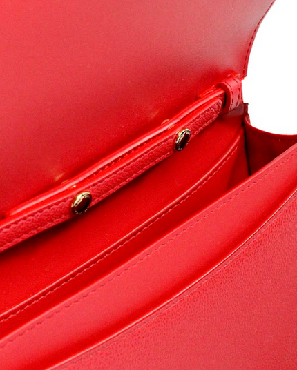 Burberry Hampshire Small Red Embossed Logo Smooth Leather Crossbody Bag