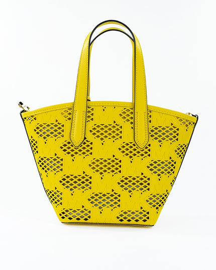 Michael Kors Kimber Small Daffodil Leather 2-in-1 Zip Tote Messenger Bag Purse