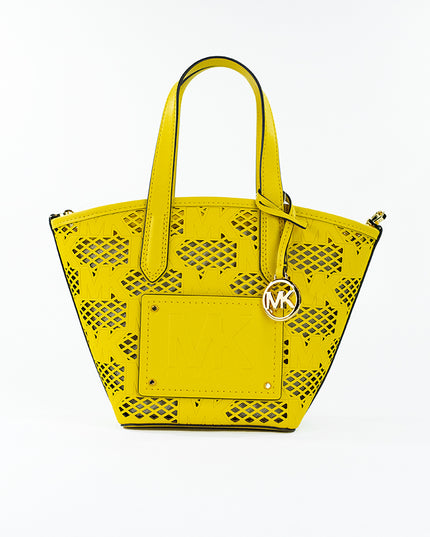 Michael Kors Kimber Small Daffodil Leather 2-in-1 Zip Tote Messenger Bag Purse