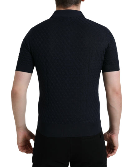 Dolce & Gabbana Dark Blue Collared Short Sleeve Polo T-shirt