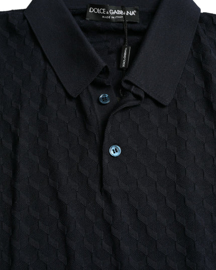 Dolce & Gabbana Dark Blue Collared Short Sleeve Polo T-shirt