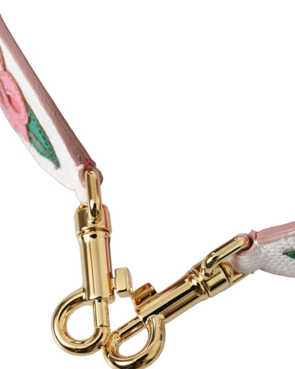 Dolce & Gabbana White Floral Leather Accessory Shoulder Strap