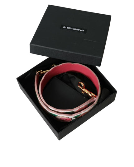 Dolce & Gabbana White Floral Leather Accessory Shoulder Strap