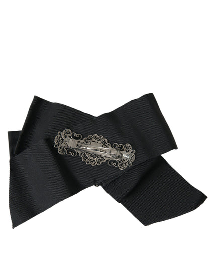 Dolce & Gabbana Black Swarovski Crystal Embellished Hair Clip