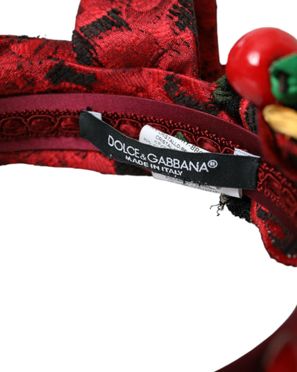 Dolce & Gabbana Red Cherry Sicily Embellished Women Hairband Diadem