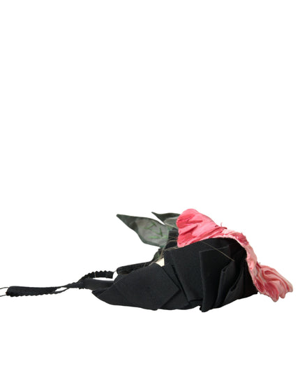 Dolce & Gabbana Black Viscose White Hair Parrucchiera Headband Diadem