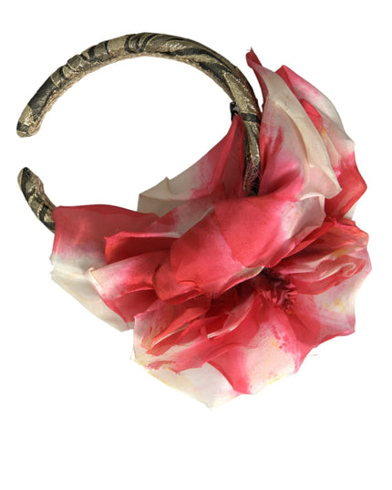 Dolce & Gabbana Multicolor Floral Applique Silk Women Headband Diadem