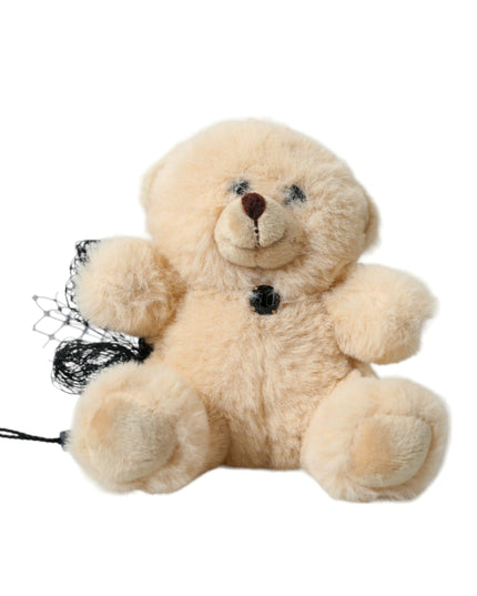 Dolce & Gabbana Beige Teddy Bear Mesh Net Band Hair Clip
