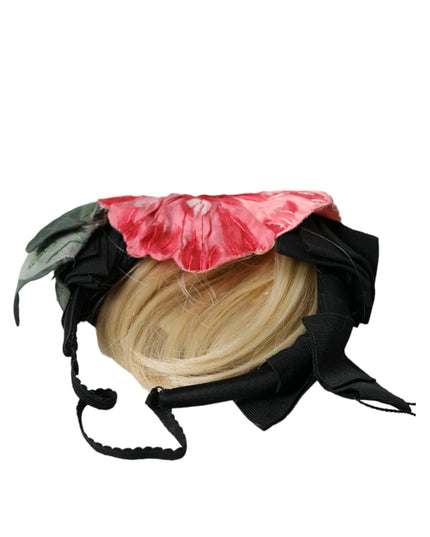 Dolce & Gabbana Black Viscose White Hair Parrucchiera Headband Diadem