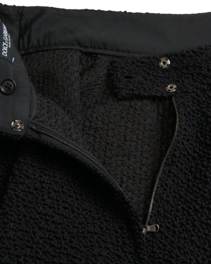 Dolce & Gabbana Black High Waist A-line Knee Length Skirt