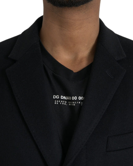 Dolce & Gabbana Black Single Breasted Trench Coat Jacket