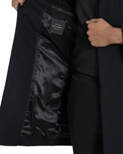 Dolce & Gabbana Black Single Breasted Trench Coat Jacket
