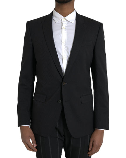 Dolce & Gabbana Black MARTINI Slim Fit Jacket Coat Blazer