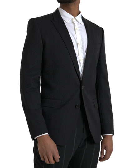 Dolce & Gabbana Black MARTINI Slim Fit Jacket Coat Blazer