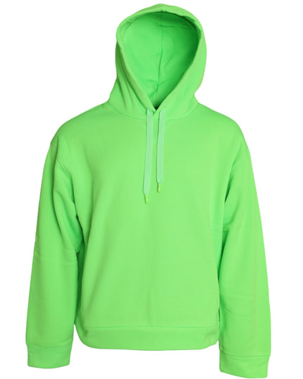 Dolce & Gabbana Neon Green Hooded Top Pullover Sweater